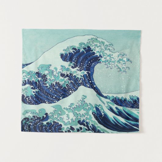 Tenture Vagues bleues Hokusai (Devant (Horizontal))