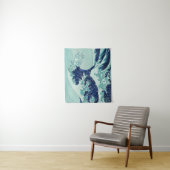 Tenture Vagues bleues Hokusai (En situation)