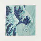 Tenture Vagues bleues Hokusai (Devant (Horizontal))