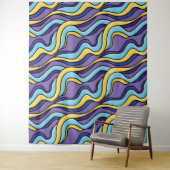 Tenture Vagues colorées Motif Funky Retro moderne Abstrait (En situation)