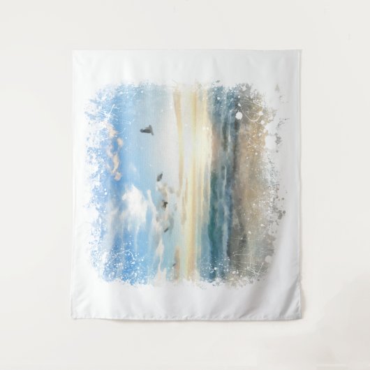 Tenture *~* Vagues de Plage Coucher de Soleil Lever de Sol (Devant)