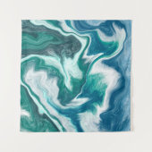 Tenture Vagues d'eau turquoise turquoise et bleue (Devant (Horizontal))