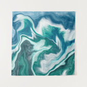 Tenture Vagues d'eau turquoise turquoise et bleue (Devant)