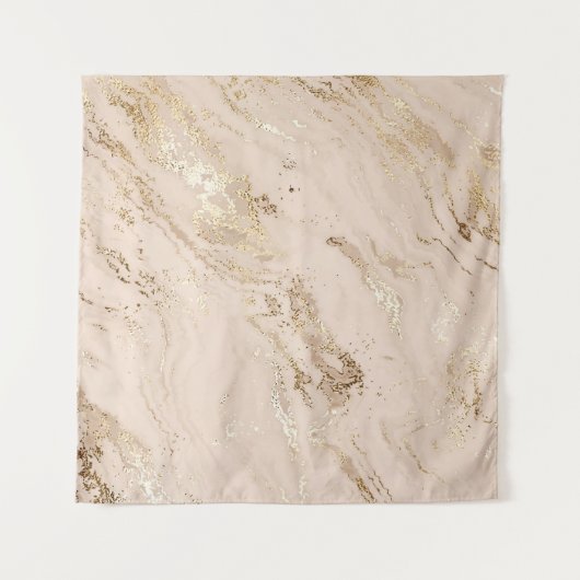 Tenture Vagues d'or : Marbre Abstrait (Devant (Horizontal))