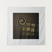 Tenture Vagues dorées hypnotiques Art abstrait moderne (Devant (Horizontal))