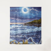 Tenture Vagues en rage Ciel de minuit (Devant)