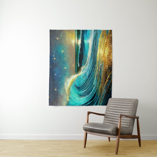 Tenture Vagues océaniques clignantes (En situation)