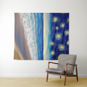 Tenture Vagues Starry Blue Beach (En situation (horizontale))