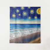 Tenture Vagues Starry Blue Beach (Devant)