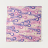 Tenture Valentine Peacock Feather Seamless Pattern in Pink (Devant (Horizontal))
