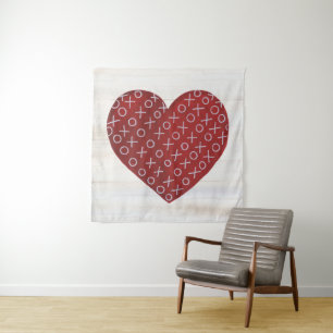Tenture Valentine rustique étreint et embrasse le coeur