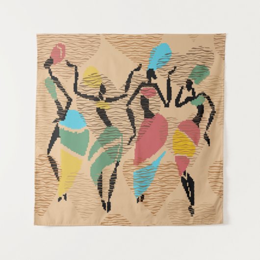 Tenture Valentines africaines, motif femme africaine (Devant)