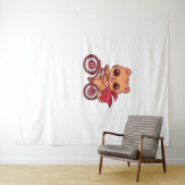 Tenture Vampire Chat sur la promenade à vélo d'Halloween - (En situation (horizontale))