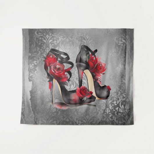 Tenture Vampy Strappy Stilettos | Roses rouges talons sur  (Devant (Horizontal))