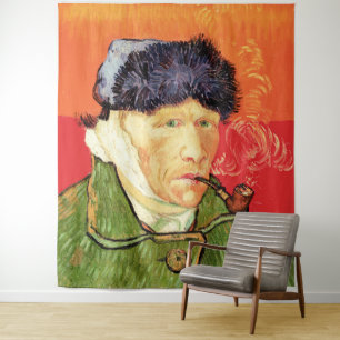 Tenture Van Gogh - Autoportrait avec oreille et tuyau en b