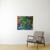 Tenture Van Gogh - Irises, beau art bleu d'Indigo (En situation (horizontale))