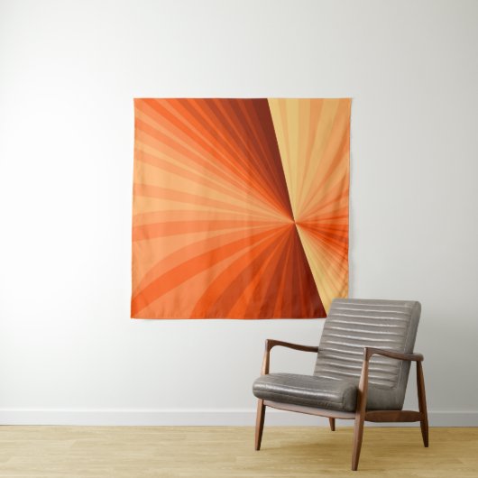 Tenture Vanille rouge orange Abstraite moderne Fractale gr (En situation)