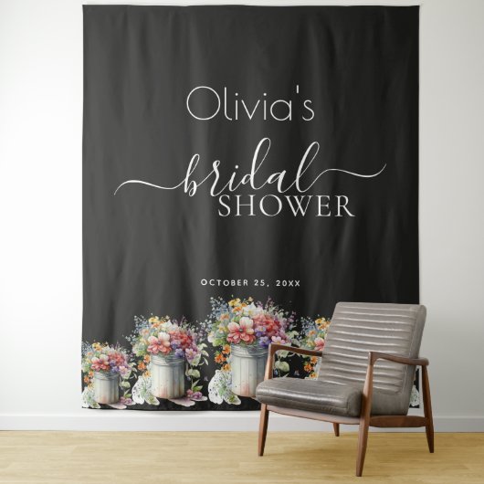 Tenture Vase de fleurs printanières romantiques pour une d (En situation)