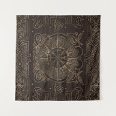 Tenture Végétarienne - Ornement de boussole viking (Devant (Horizontal))