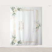 Tenture Végétation aérée Fleurs blanches Photo Prop Baptêm (Devant)