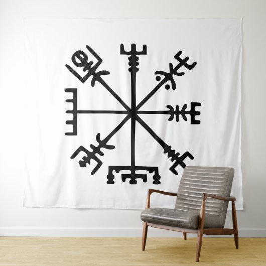 Tenture Vegvísir (Boussole Viking) (En situation (horizontale))