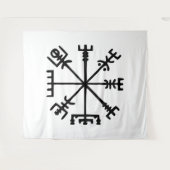Tenture Vegvísir (Boussole Viking) (Devant (Horizontal))