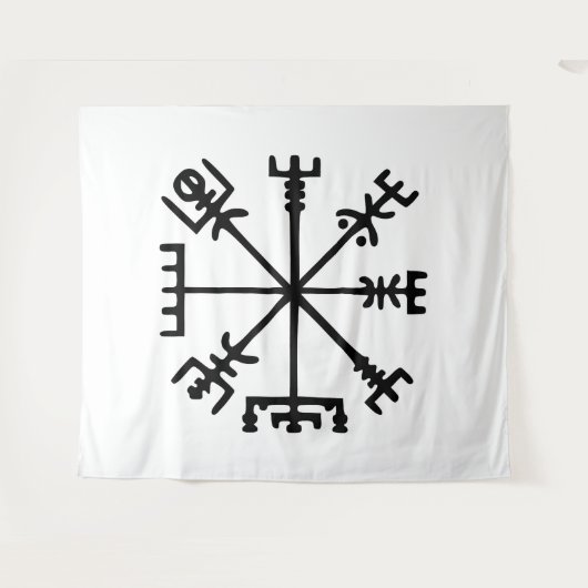 Tenture Vegvísir (Viking Compass) (Devant (Horizontal))