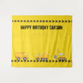 Tenture Véhicule de Construction Fête d'Anniversaire Enfan (Devant (Horizontal))