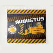 Tenture Véhicule de construction|Noir et jaune| 1er annive (Devant (Horizontal))