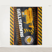 Tenture Véhicule de construction|Noir et jaune| 1er annive (Devant)