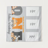 Tenture Véhicules de Construction Premier Anniversaire Cam (Devant (Horizontal))