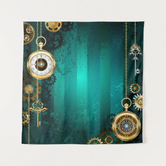 Tenture Veille bijoux Steampunk sur un Arrière - plan vert (Devant)