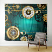 Tenture Veille bijoux Steampunk sur un Arrière - plan vert (En situation (horizontale))