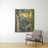 TENTURE VERDURE, ANIMAUX FORESTIERS, FOX ET LIVRE, FLORAL  (En situation)