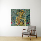 TENTURE VERDURE, ANIMAUX FORESTIERS, PEACOCK EN VERT FLORA (En situation (horizontale))