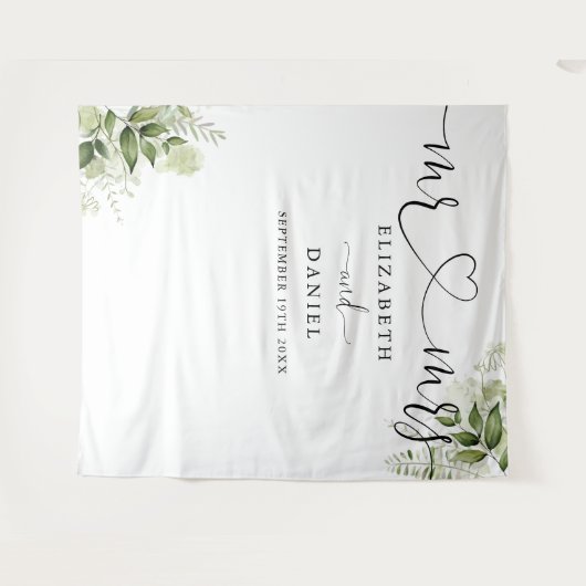 Tenture Verdure M. Mme Script Mariage Photo Contexte (Devant (Horizontal))