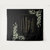 Tenture Verdure Noir Et Or Graduation Photo Contexte (Devant (Horizontal))