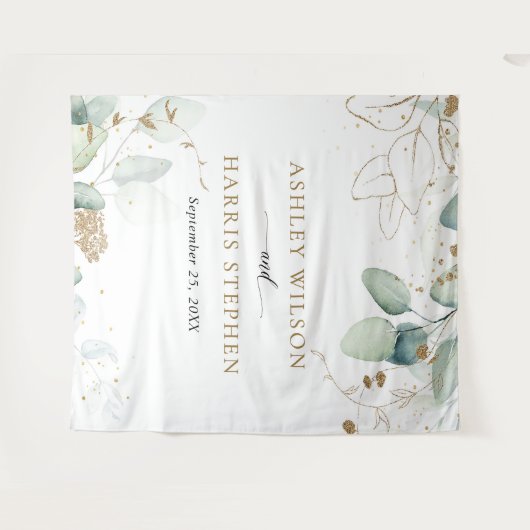 Tenture Verdure or Eucalyptus Rustique Mariage (Devant (Horizontal))