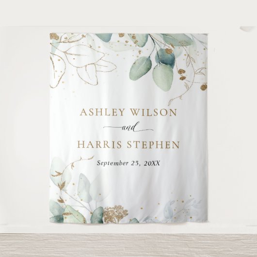 Tenture Verdure or Eucalyptus Rustique Mariage (Devant)