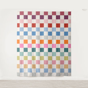 Tenture Vérifier le tableau de bord coloré À damiers Motif