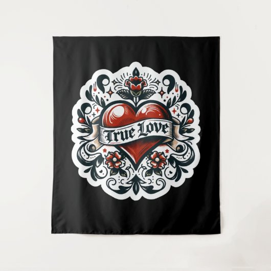 Tenture Véritable Amour Coeur Tatouage Look Artistique (Devant)