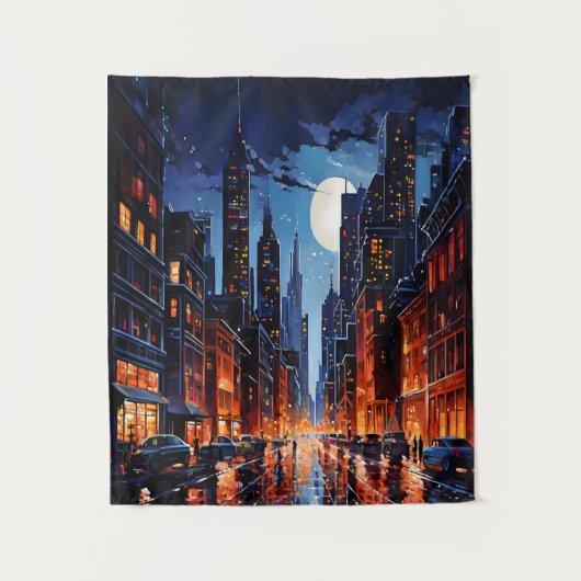 Tenture Véritable paysage urbain de nuit (Devant)