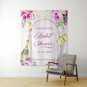 Tenture Verre à vin Floral Bridal Shower (En situation)