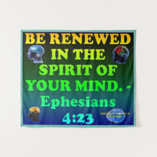 Tenture verset biblique des Éphésiens 4:23.