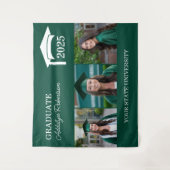 Tenture Vert 3 Photo Mortier de Promotion Classe 2025 (Devant)