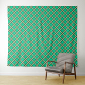 Tenture Vert beige, motif plaid (En situation (horizontale))