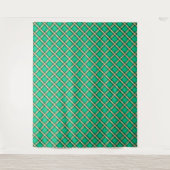 Tenture Vert beige, motif plaid (Devant)