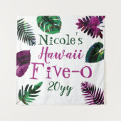 Tenture Vert, Berry Feuilles rose Hawaii 5-0 50e anniversa (Devant)