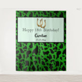 Tenture Vert Chic, Taches de Vache & Fer à Cheval en Or An (Devant)