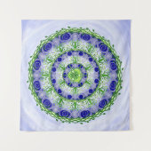 Tenture Vert et bleu Triple Lune déesse Mandala (Devant (Horizontal))